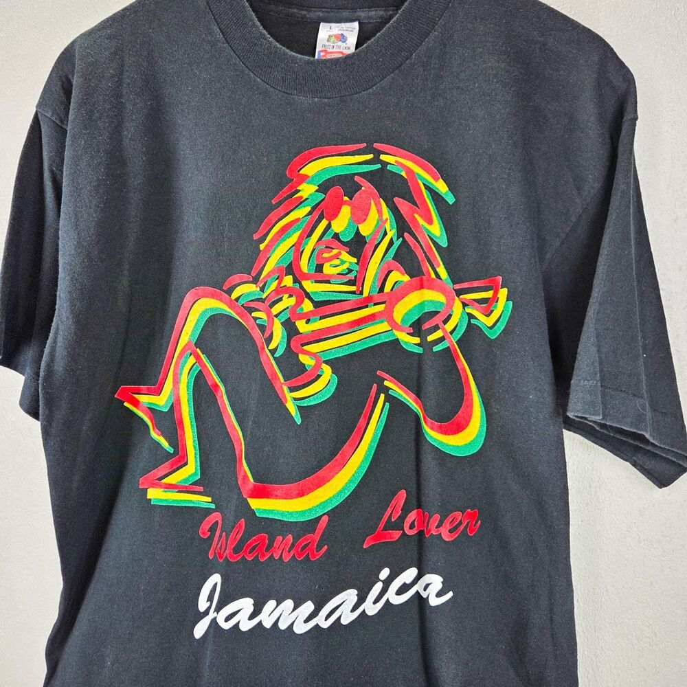 Vintage 90s Island Lover Jamaica Single Stitch Graphic Tee Sz L